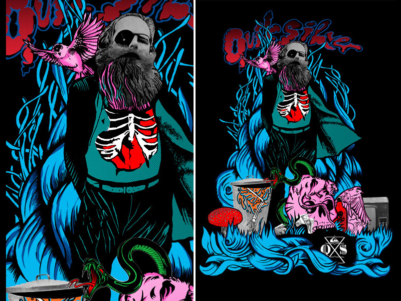 Biker Owls T-shirt for Quiksilver ~ Gary Parker